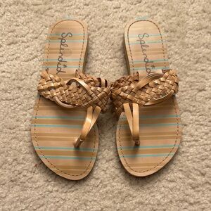 Splendid Tan Woven Thong Sandals - Size 5